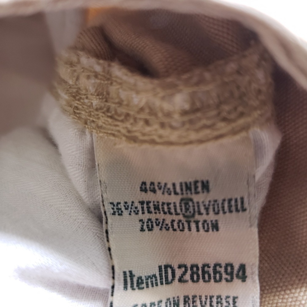 LL Bean Womens 14 Linen Blend Favorite Fit Cargo Pants Straight Leg 35" x 30" - Picture 8 of 10
